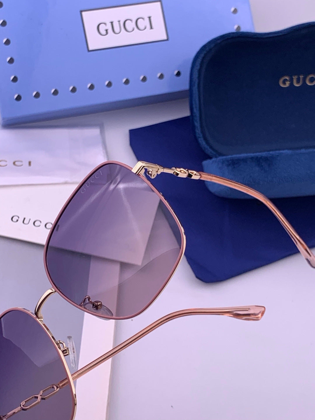 Gucci G3818 Metal Fashion Red Lens Sunglasses for Men & Women - detail image 3