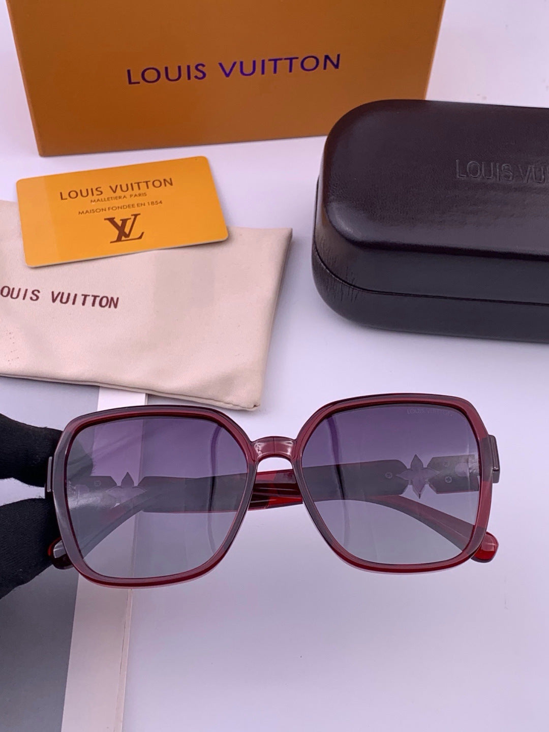 Louis Vuitton 2614 Polarized Square Gold Lens Sunglasses for Men & Women
