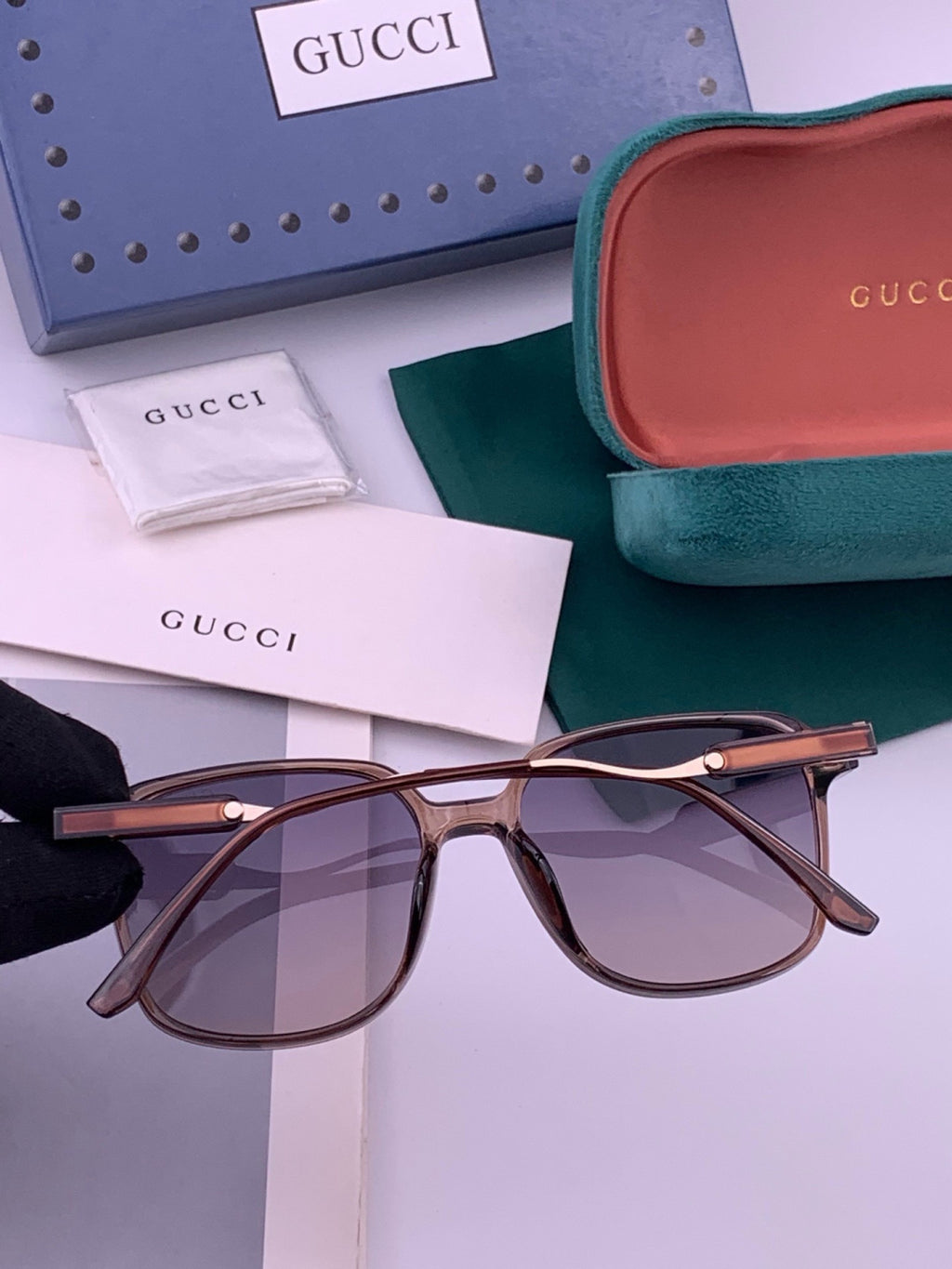 Gucci G7231 Metal Fashion Red Lens Sunglasses for Men & Women - detail image 6