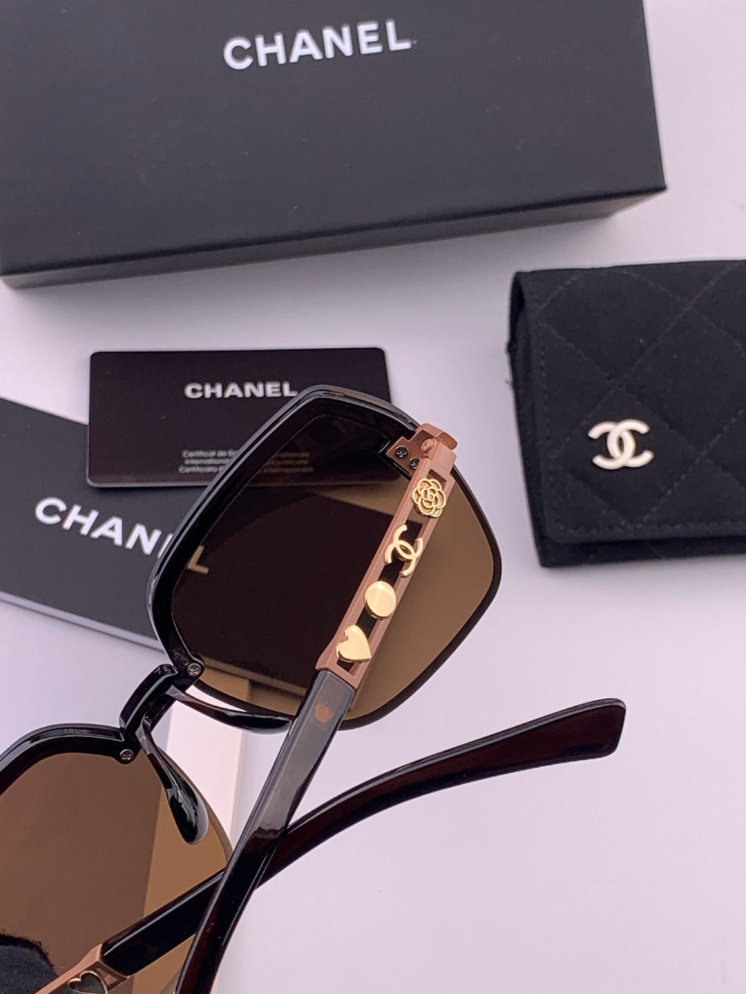Chanel CH67000 Fashion Black Lens Sunglasses for Men & Women - detail image 5