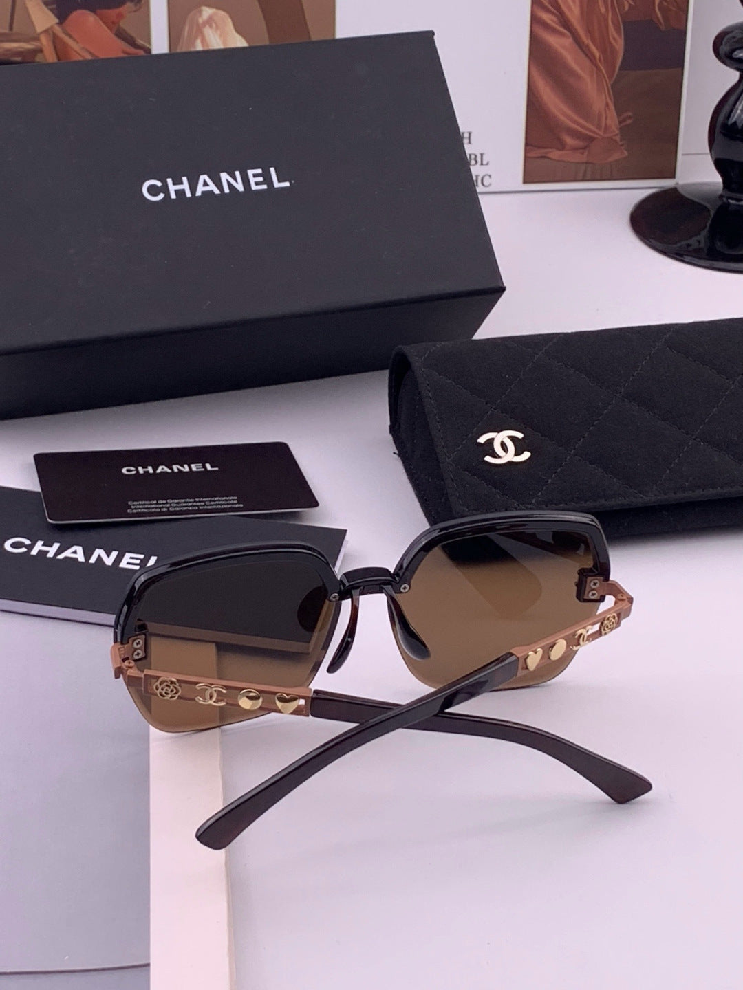 Chanel CH67000 Fashion Black Lens Sunglasses for Men & Women - detail image 6