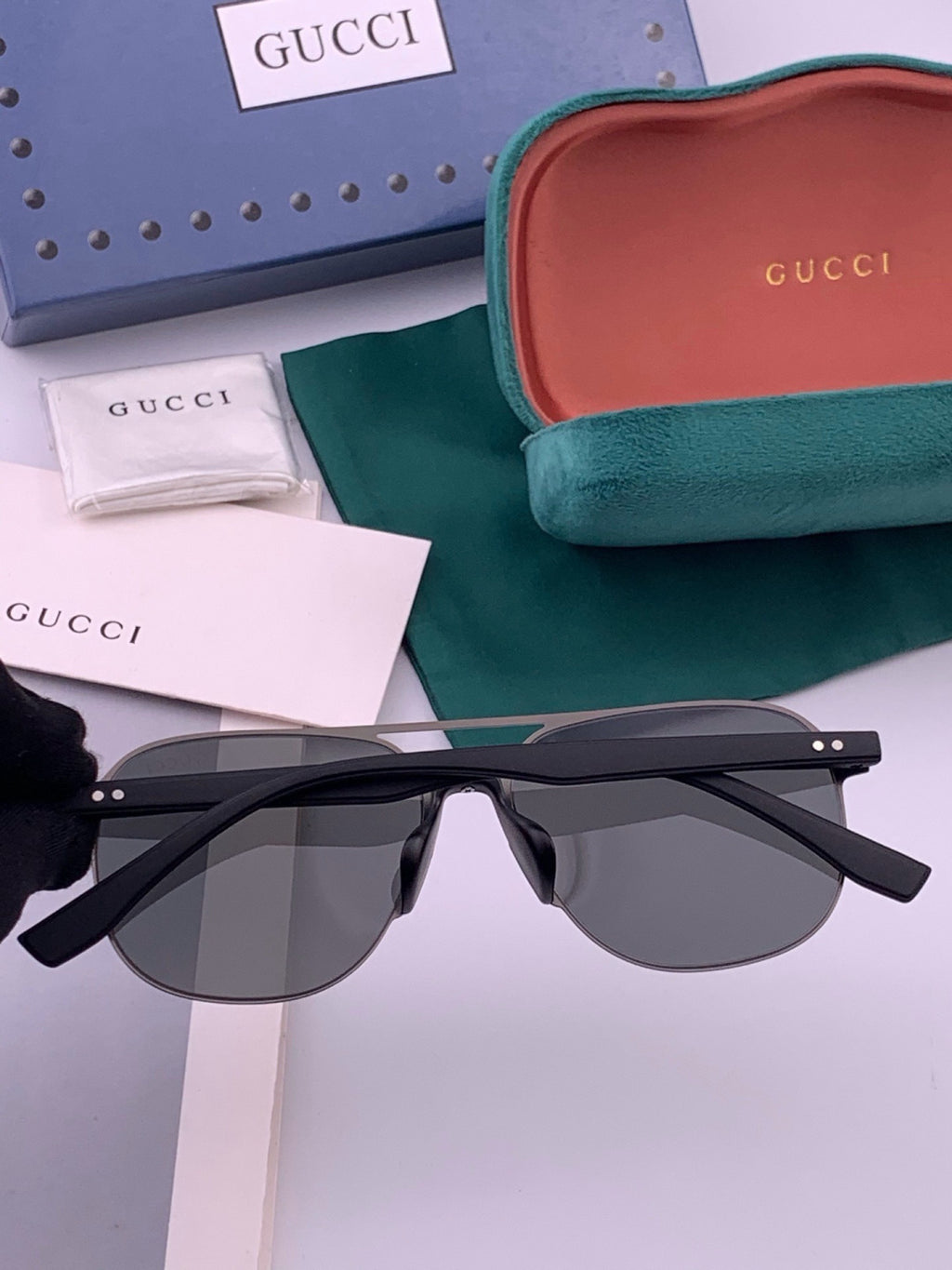 Gucci G2807 Polarized Aviator Black Lens Sunglasses for Men - 486369 - detail image 7