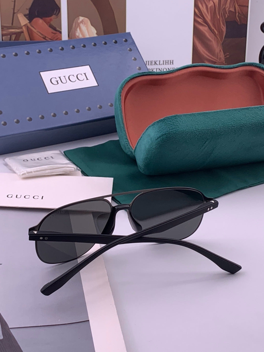 Gucci G2807 Polarized Aviator Black Lens Sunglasses for Men - 486369 - detail image 6