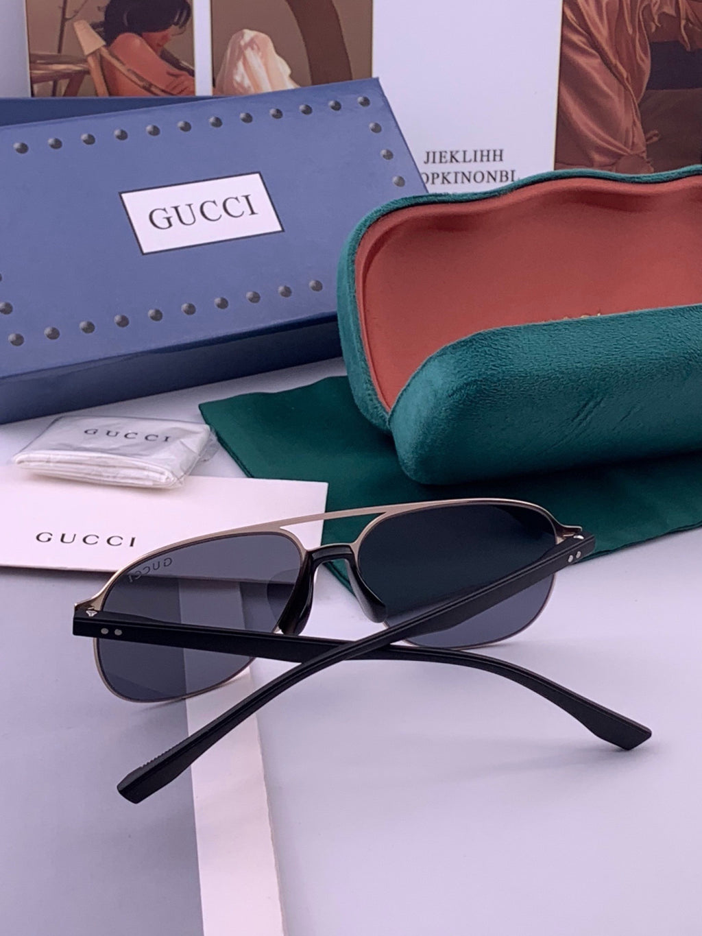 Gucci G2807 Polarized Aviator Black Lens Sunglasses for Men - 486370 - detail image 7