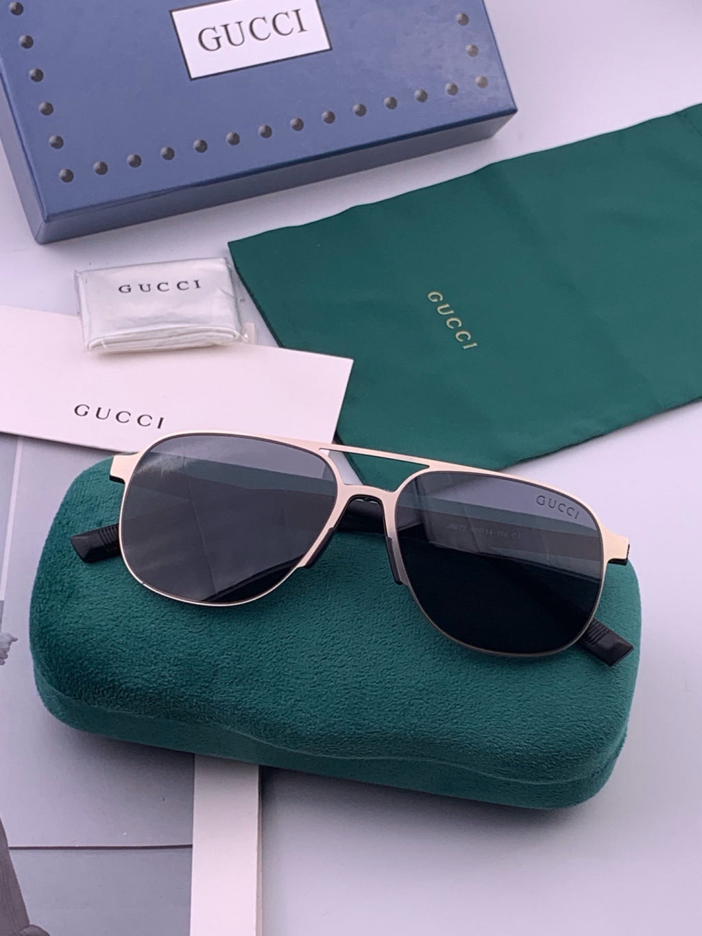 Gucci G2807 Polarized Aviator Black Lens Sunglasses for Men - 486370 - detail image 6