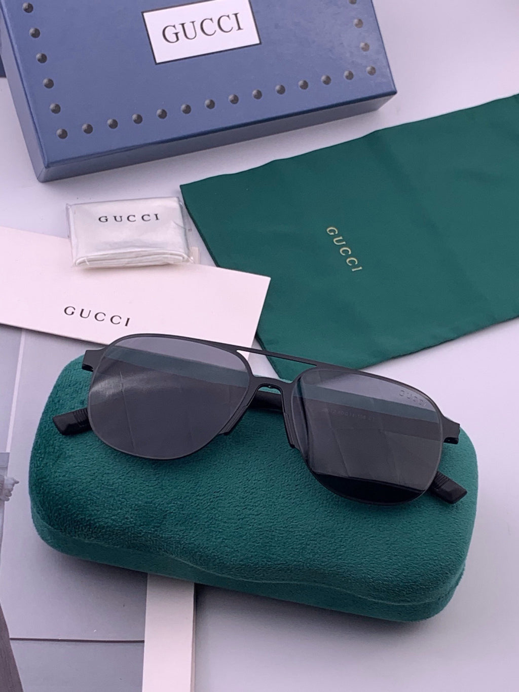 Gucci G2807 Polarized Aviator Black Lens Sunglasses for Men - detail image 5