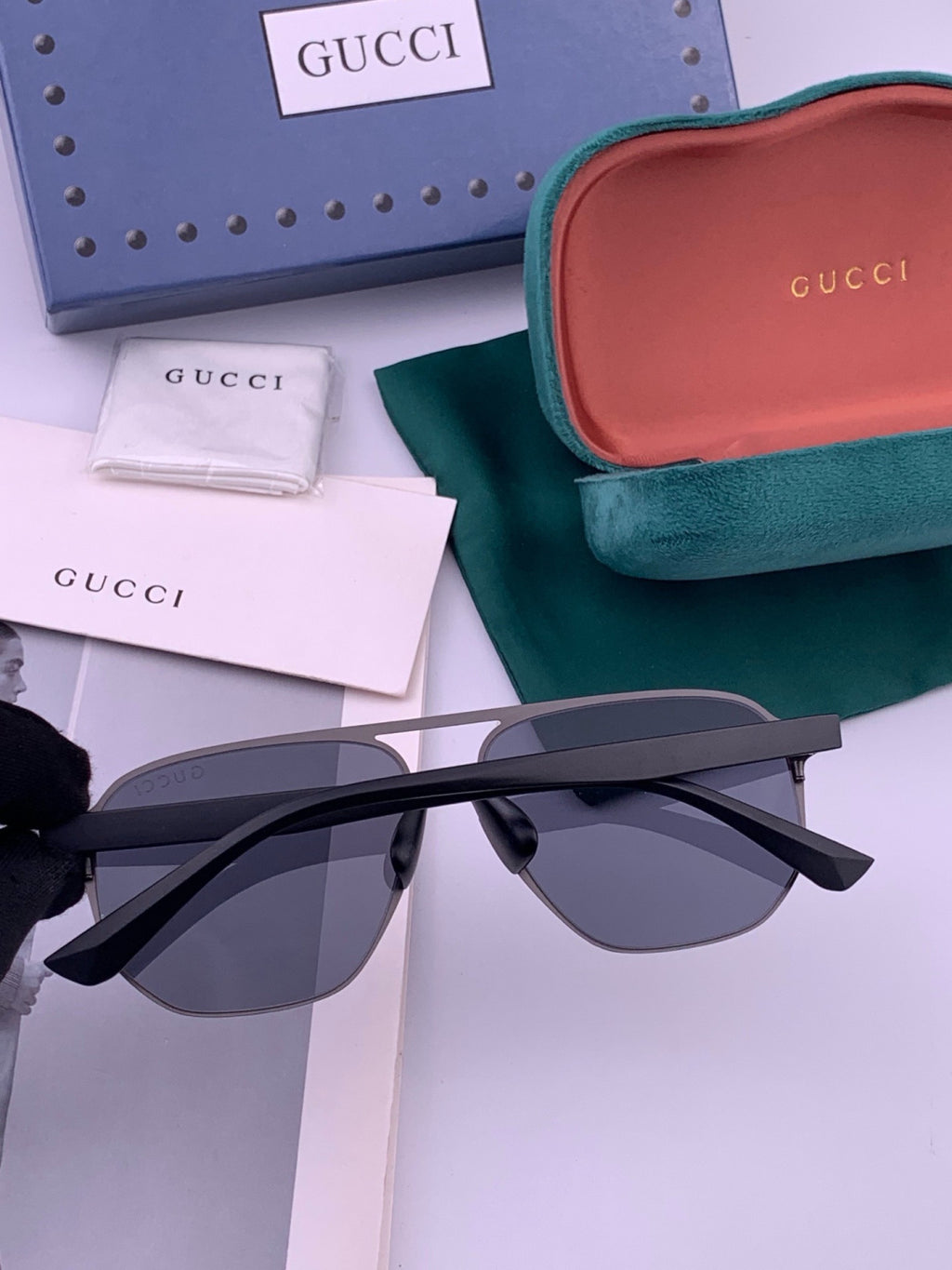 Gucci G2807 Polarized Aviator Brown Lens Sunglasses for Men - detail image 4