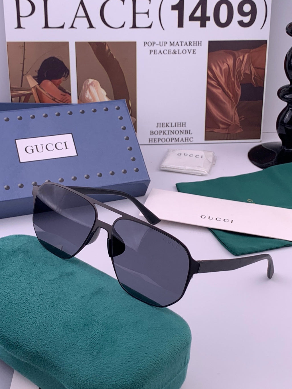 Gucci G2807 Polarized Aviator Brown Lens Sunglasses for Men - detail image 2