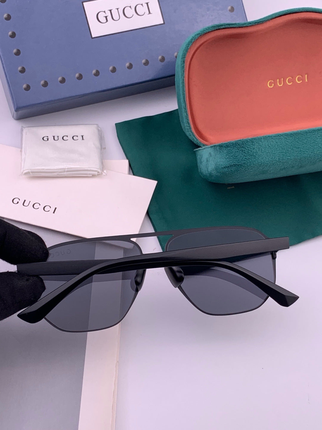 Gucci G2807 Polarized Aviator Gold Lens Sunglasses for Men - detail image 4