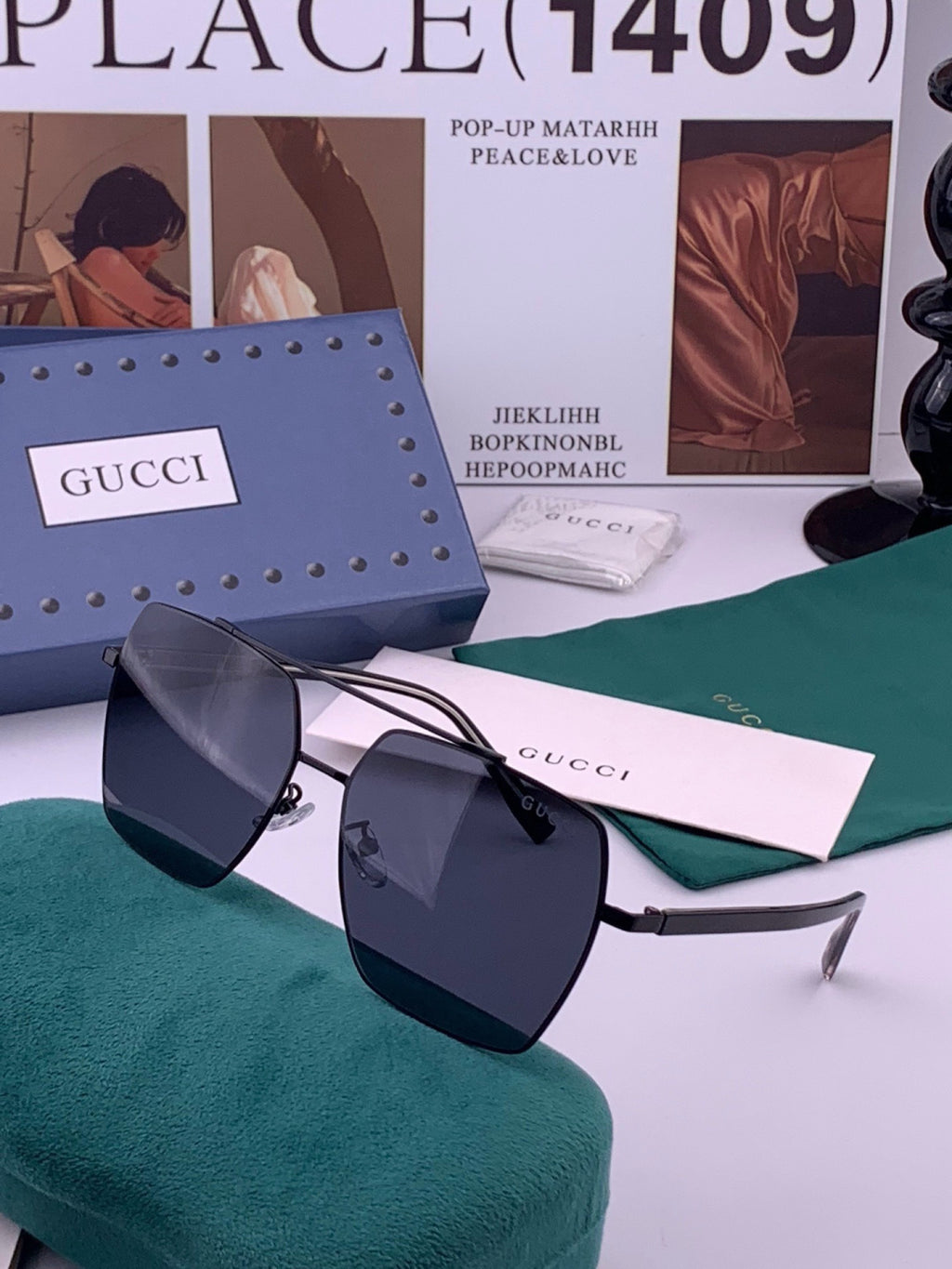 Gucci G5803 Polarized Aviator Black Lens Sunglasses for Men - 486375 - detail image 2