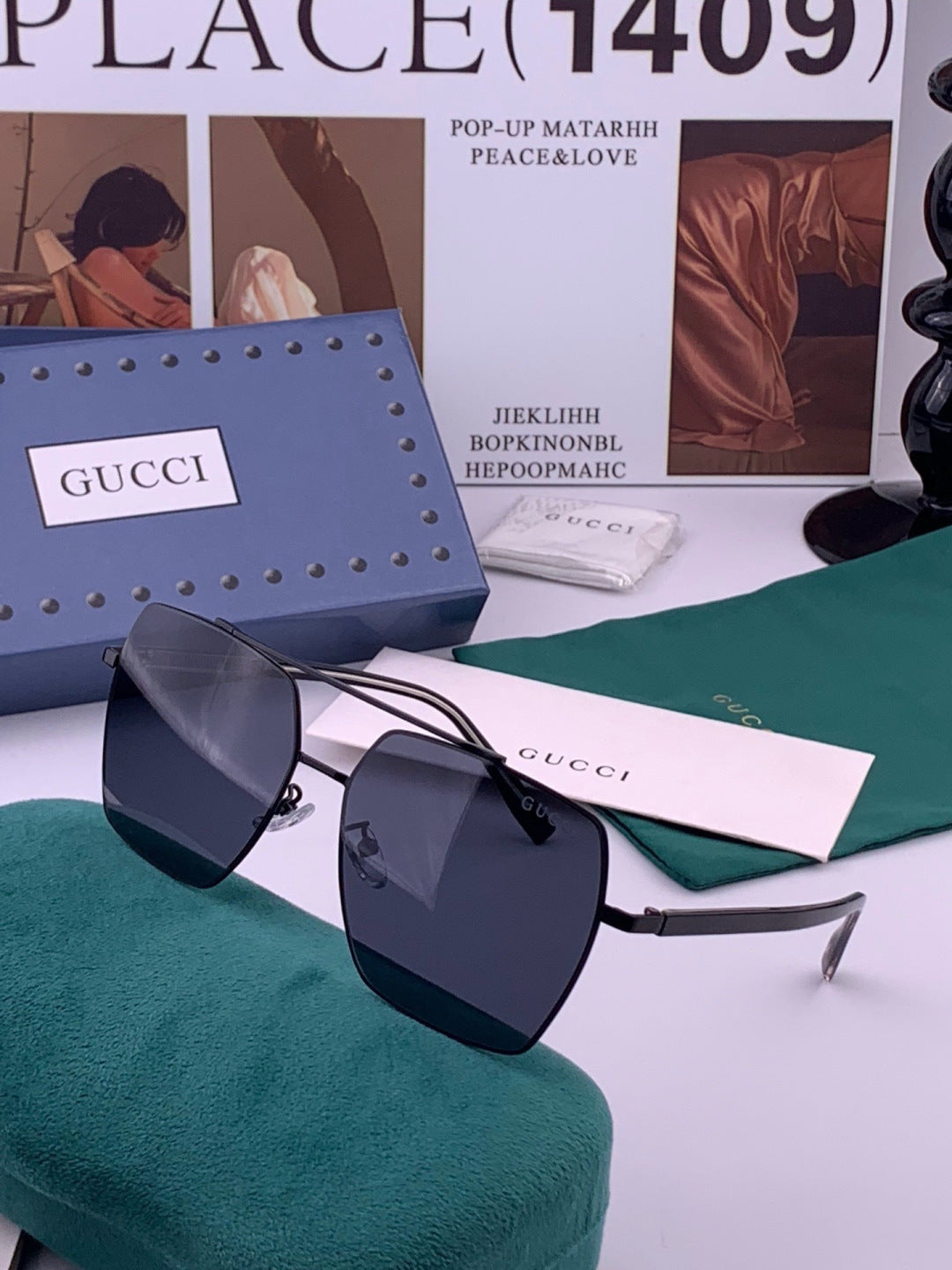 Gucci G5803 Polarized Aviator Black Lens Sunglasses for Men - 486375 - detail image 2