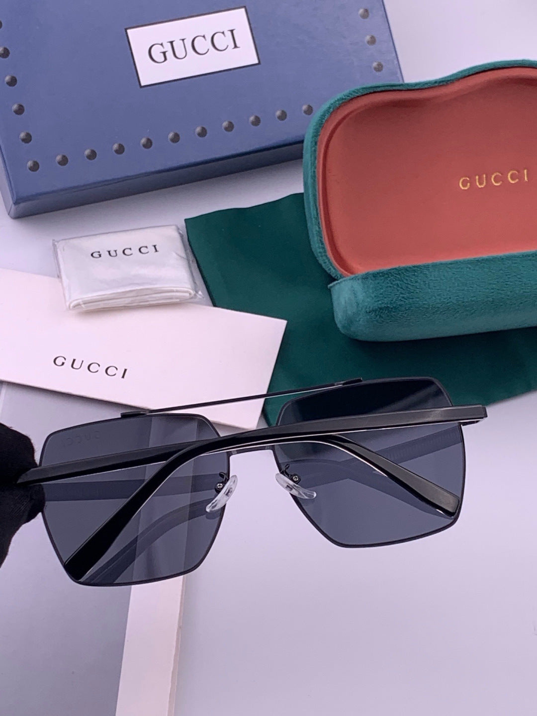 Gucci G5803 Polarized Aviator Black Lens Sunglasses for Men - 486375 - detail image 7