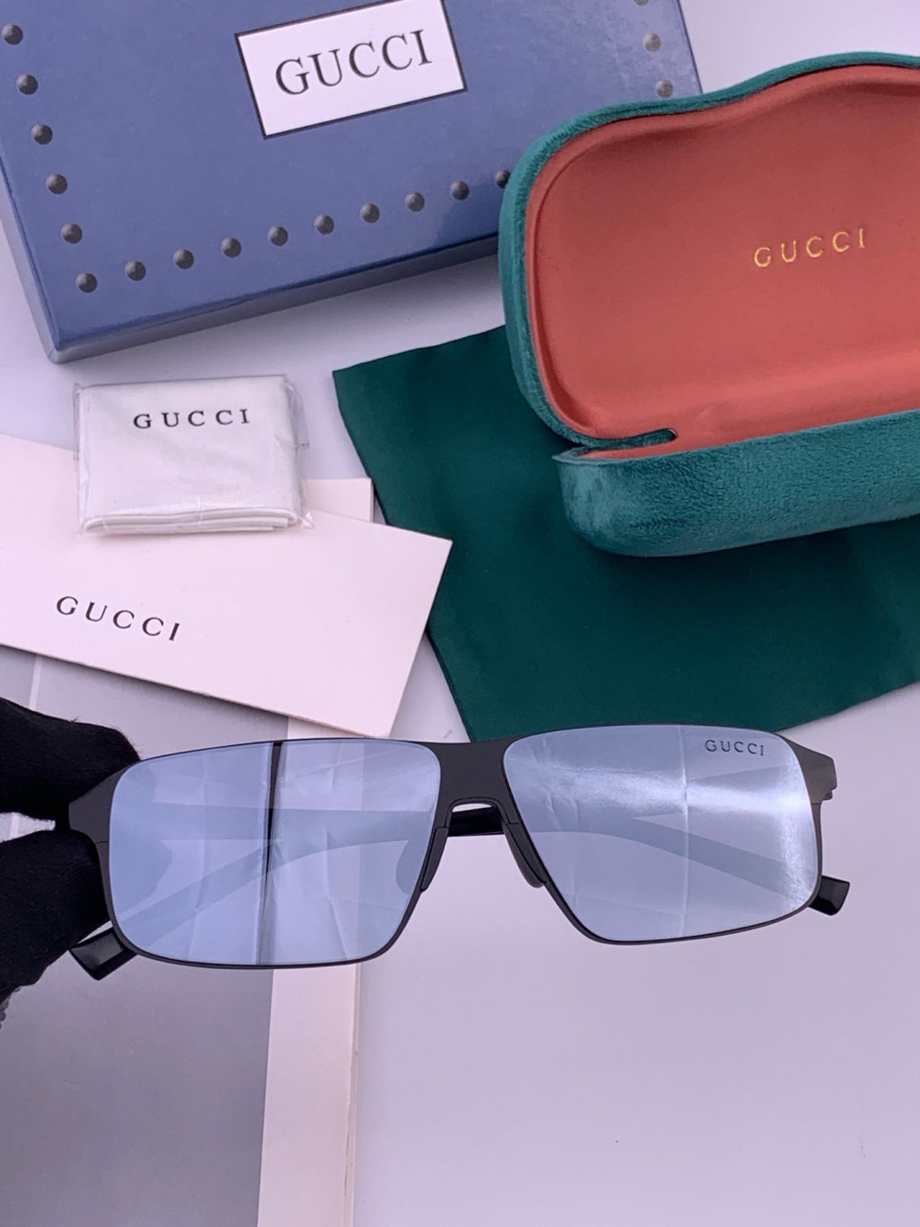 Gucci G2225 Polarized Aviator Gold Lens Sunglasses for Men
