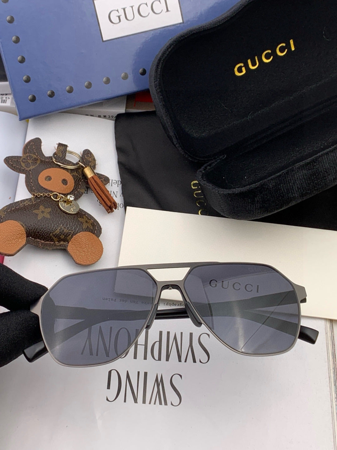 Gucci G3807 Polarized Aviator Brown Lens Sunglasses for Men - detail image 2