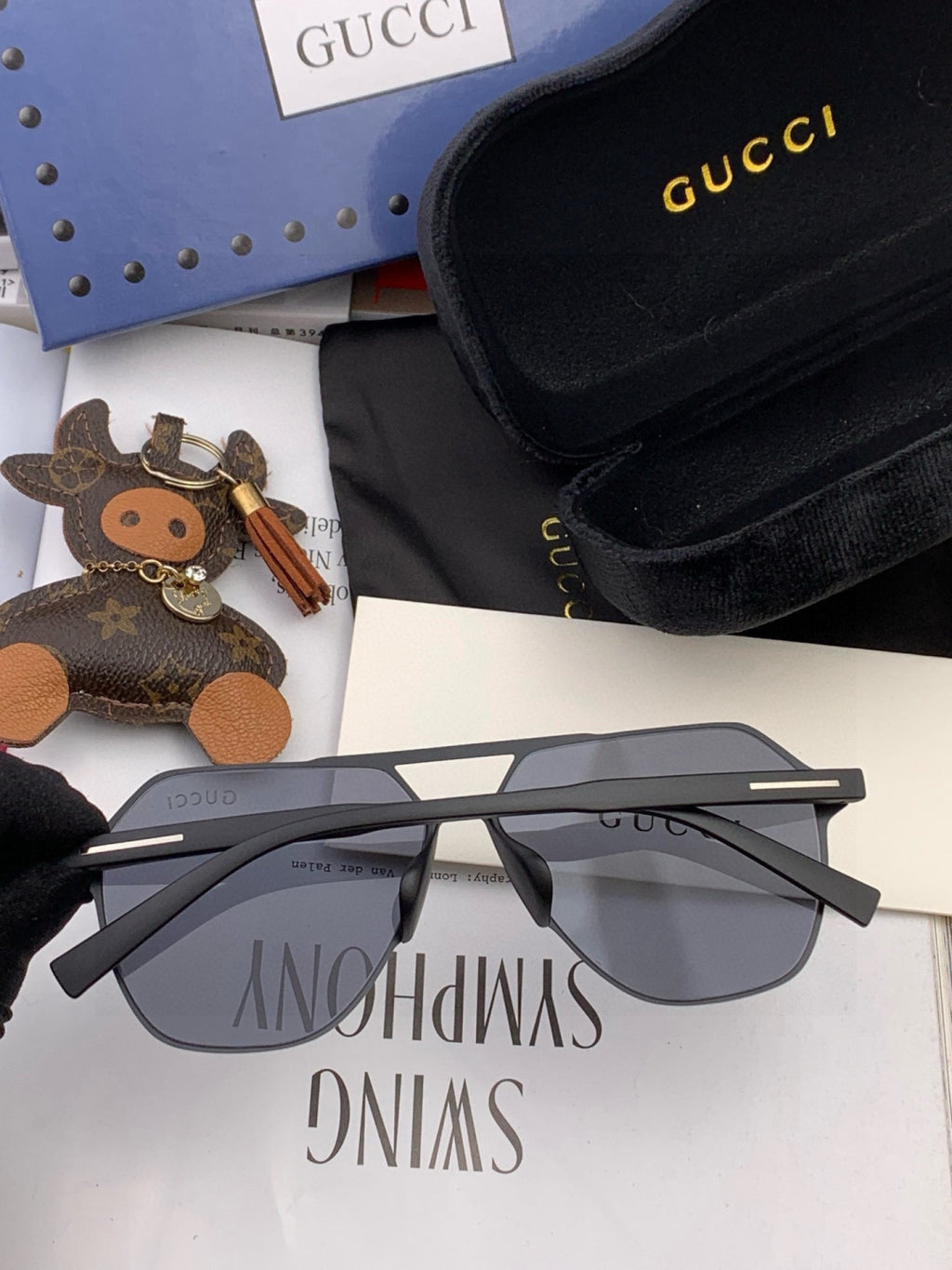 Gucci G3807 Polarized Aviator Brown Lens Sunglasses for Men - detail image 6