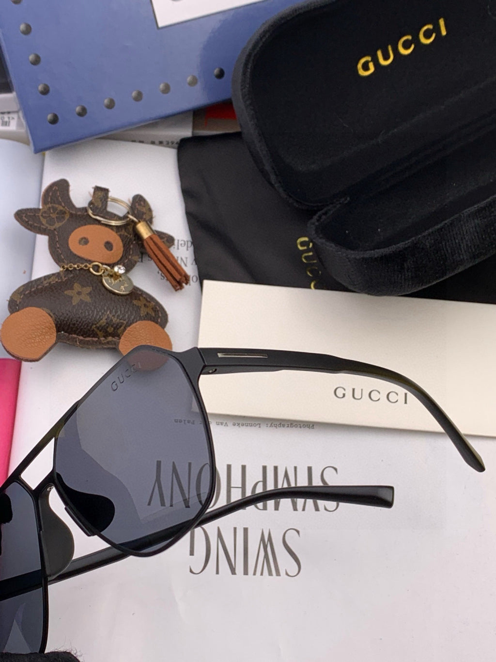 Gucci G3807 Polarized Aviator Brown Lens Sunglasses for Men - detail image 5