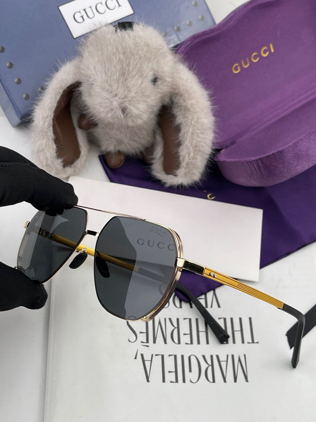 Gucci G2881 Polarized Aviator Gold Lens Sunglasses for Men - 486351 - detail image 5