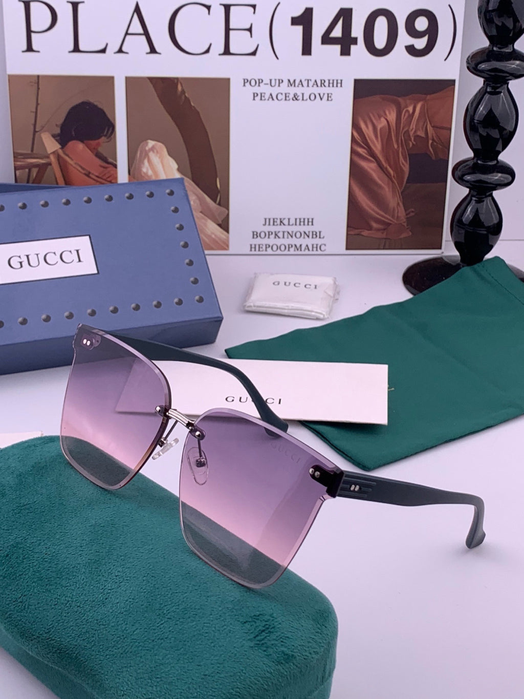 Gucci G4279 Square Brown Lens Sunglasses for Men & Women - detail image 2