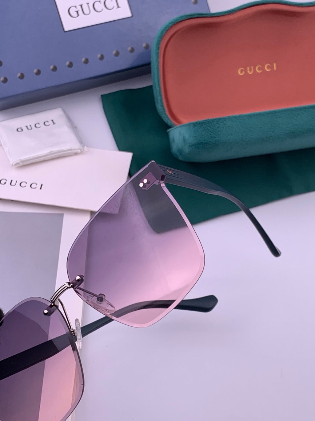 Gucci G4279 Square Brown Lens Sunglasses for Men & Women - detail image 3