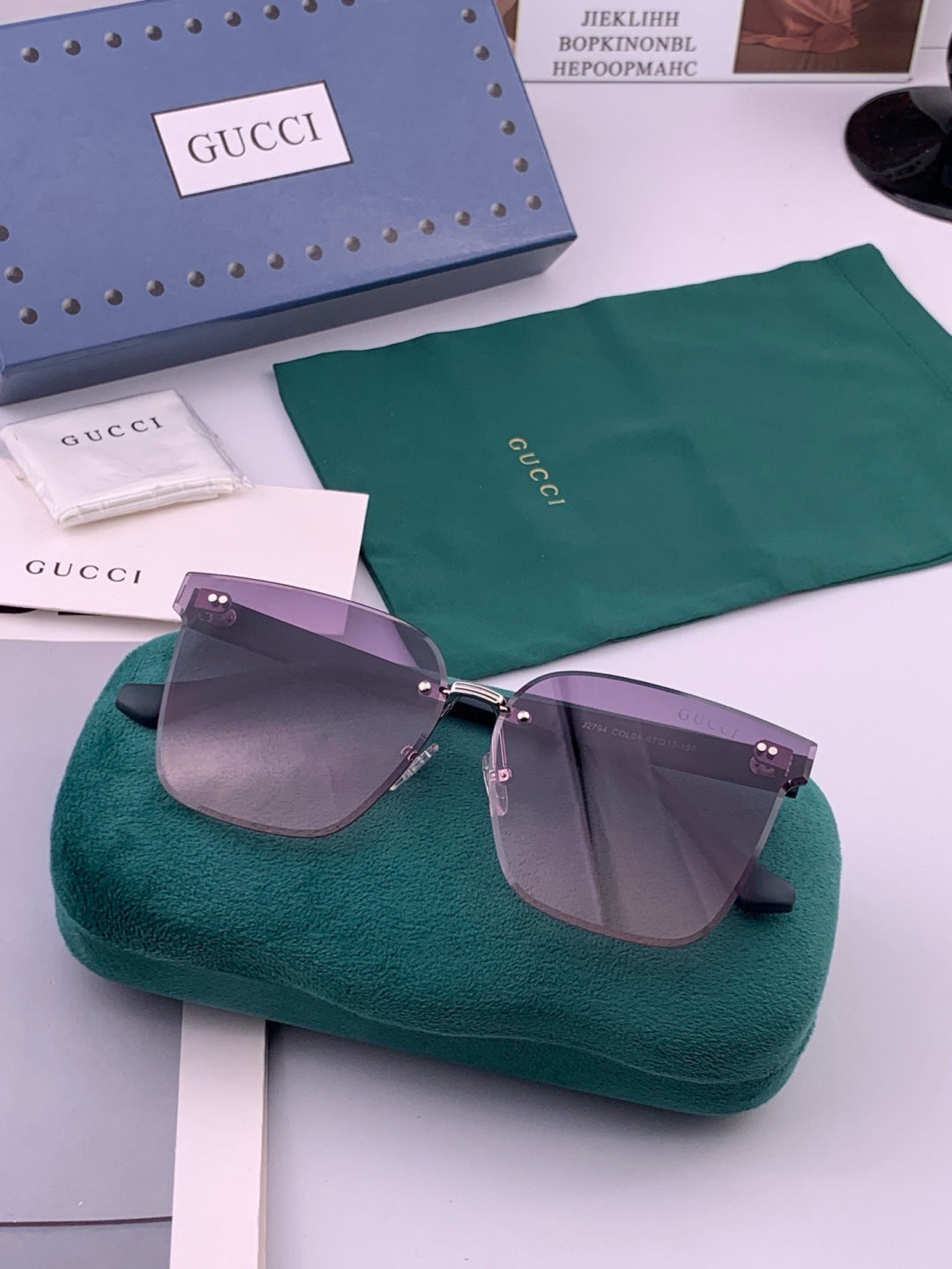 Gucci G4279 Square Brown Lens Sunglasses for Men & Women - detail image 5