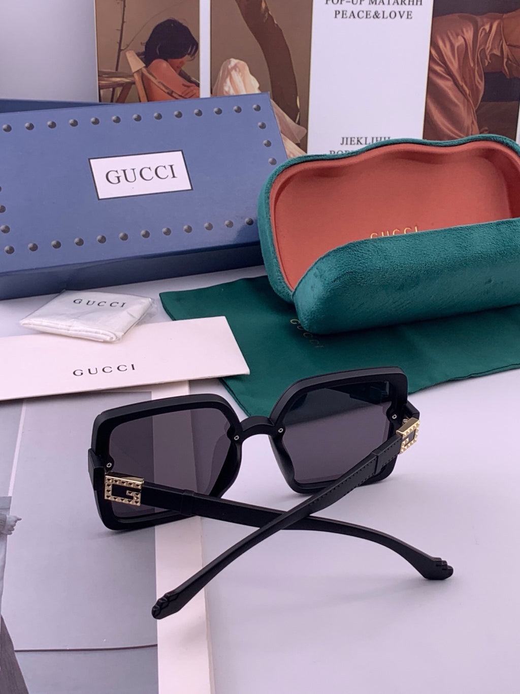 Gucci G3518 Polarized Fashion Black Lens Sunglasses for Women - detail image 4
