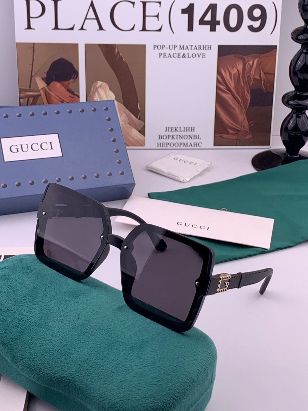 Gucci G3518 Polarized Fashion Black Lens Sunglasses for Women