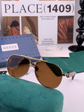 Gucci G08893 Aviator Black Lens Sunglasses for Men & Women - 486361