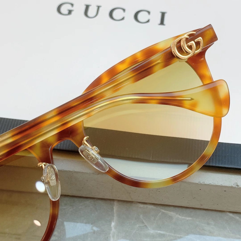 Gucci GG1073 Acetate Cat-Eye Black Lens Sunglasses for Men & Women - detail image 6