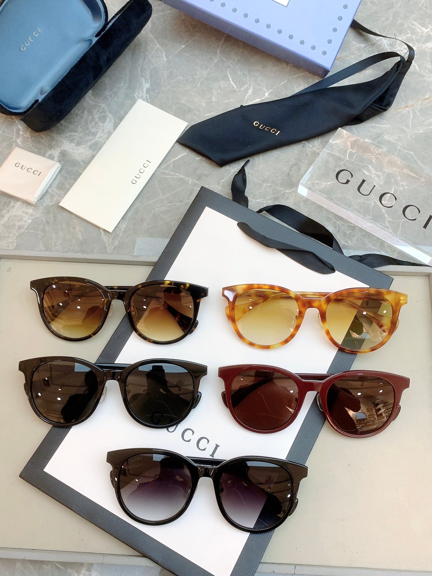 Gucci GG1073 Acetate Cat-Eye Gray Lens Sunglasses for Men & Women - detail image 8