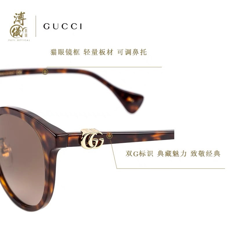 Gucci GG1073 Acetate Cat-Eye Gray Lens Sunglasses for Men & Women - detail image 5