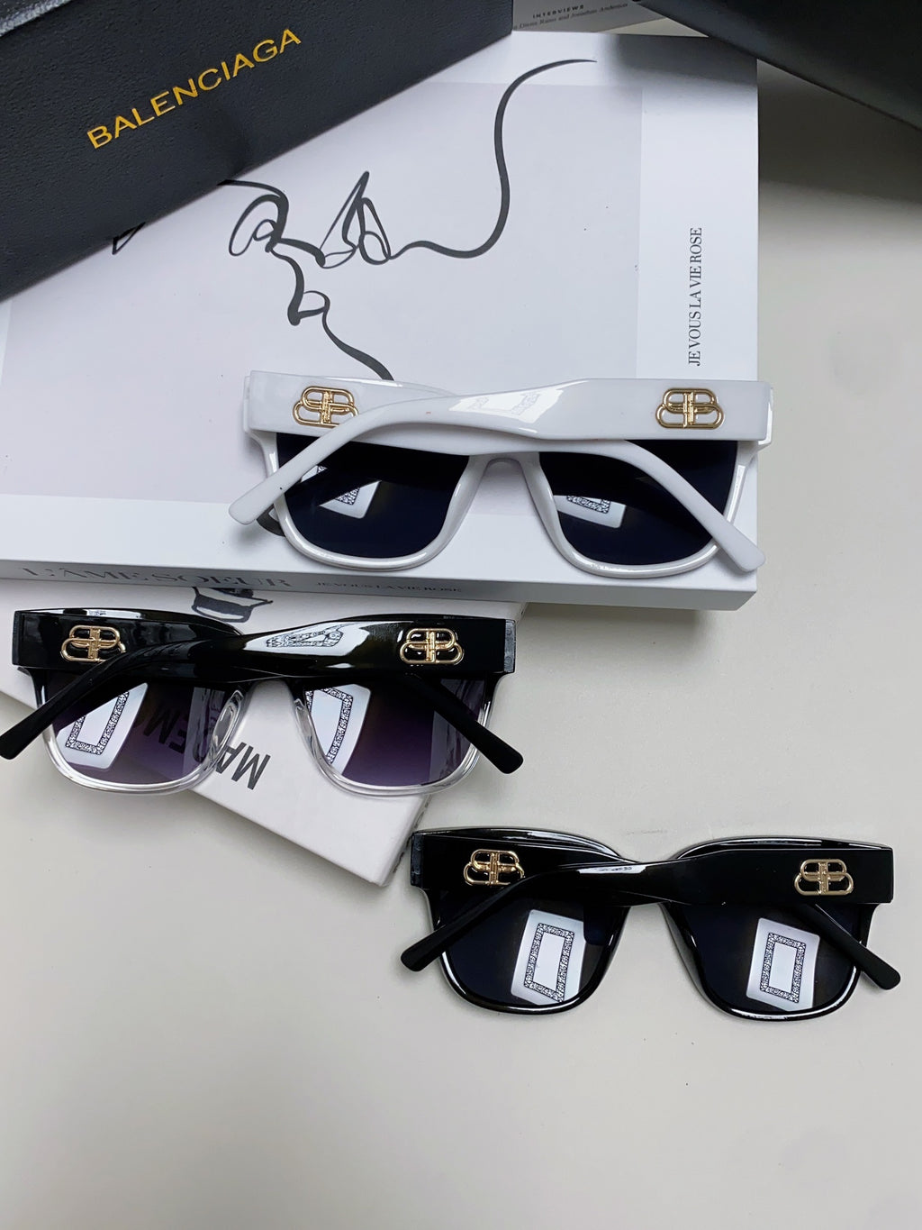 Balenciaga Fashion Blue Lens Sunglasses for Men & Women - detail image 7