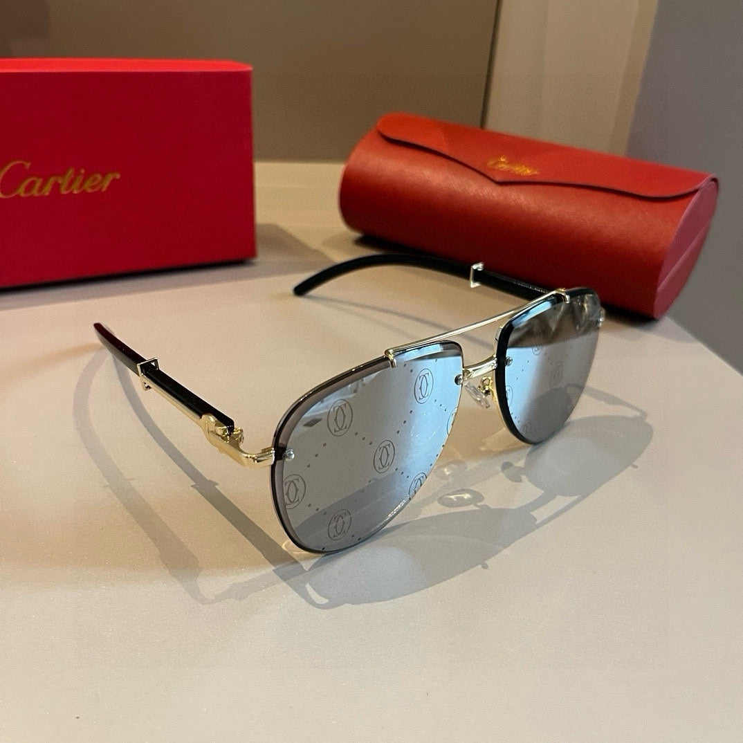 Cartier Aviator Gold Lens Sunglasses for Men - 449506