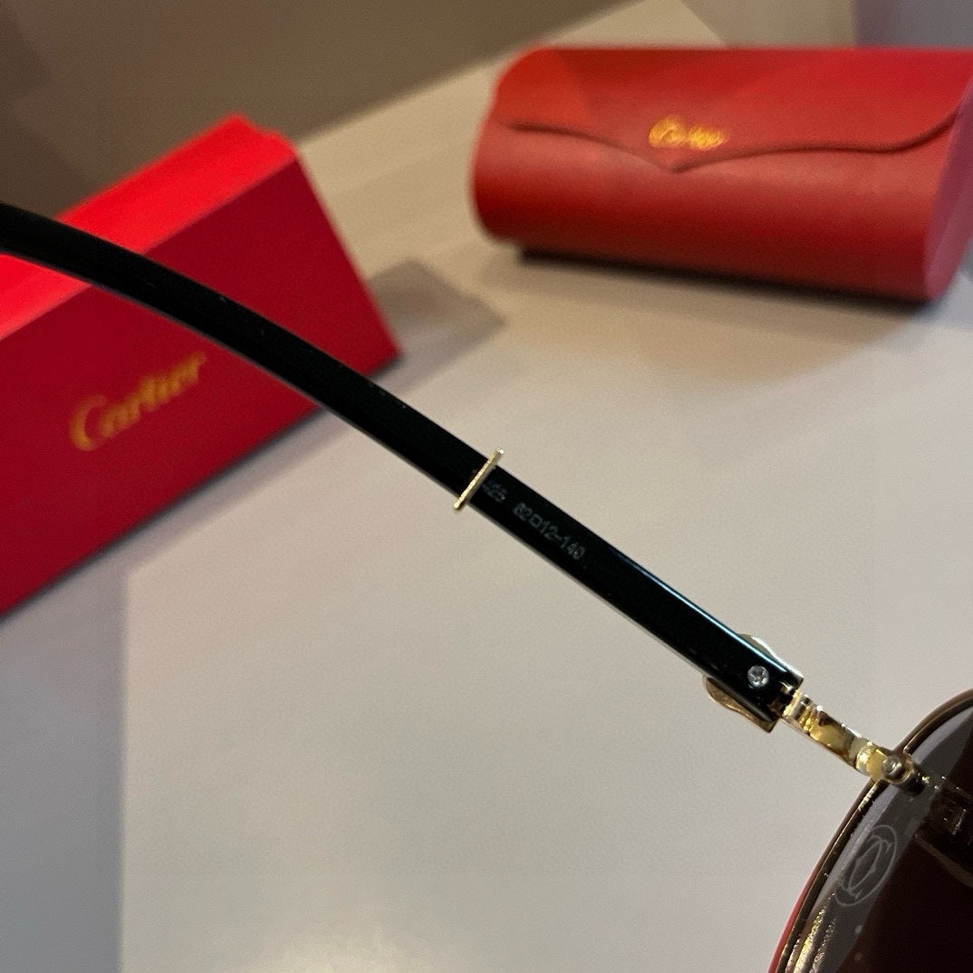 Cartier Aviator Gold Lens Sunglasses for Men - 449506 - detail image 7