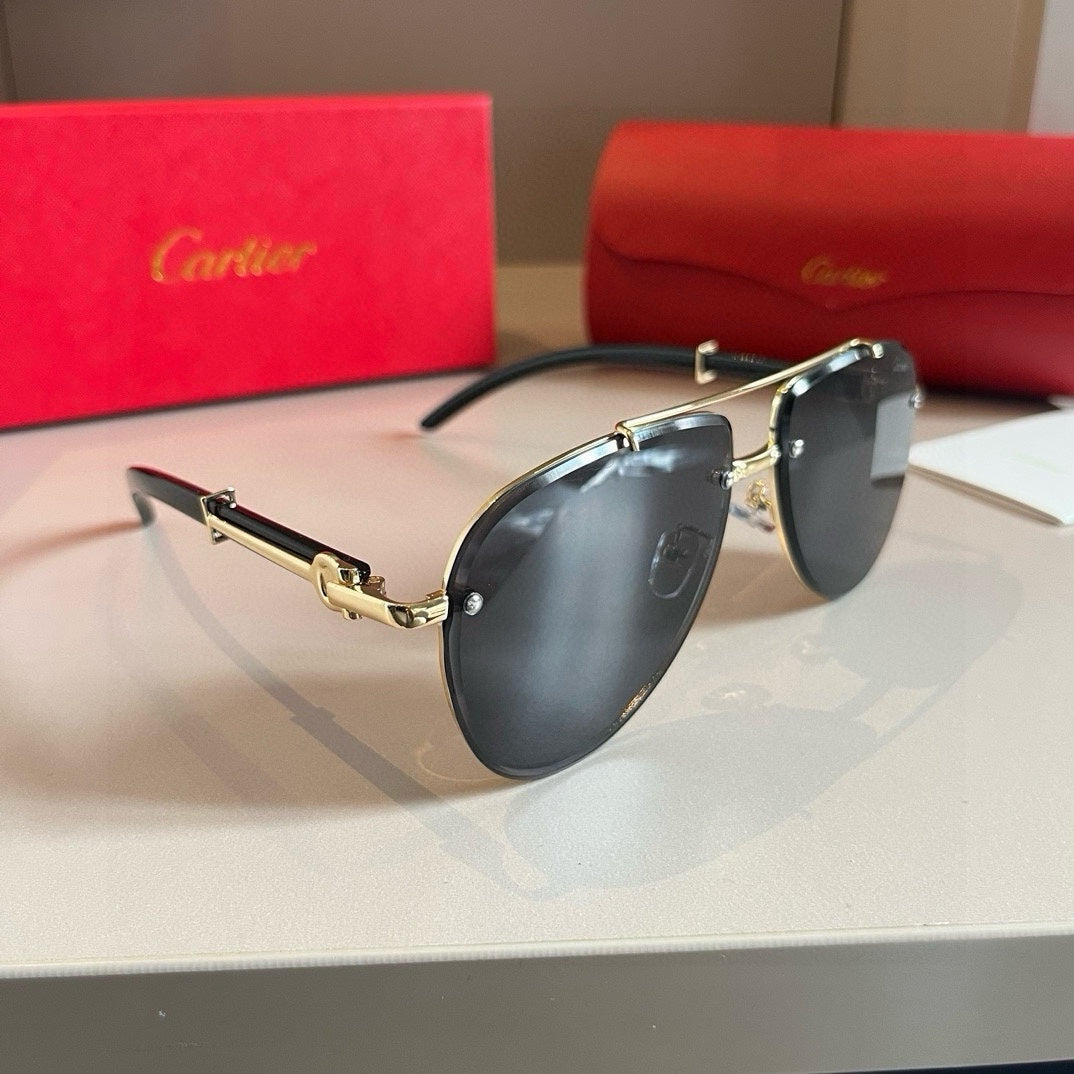 Cartier Aviator Gold Lens Sunglasses for Men - 449507