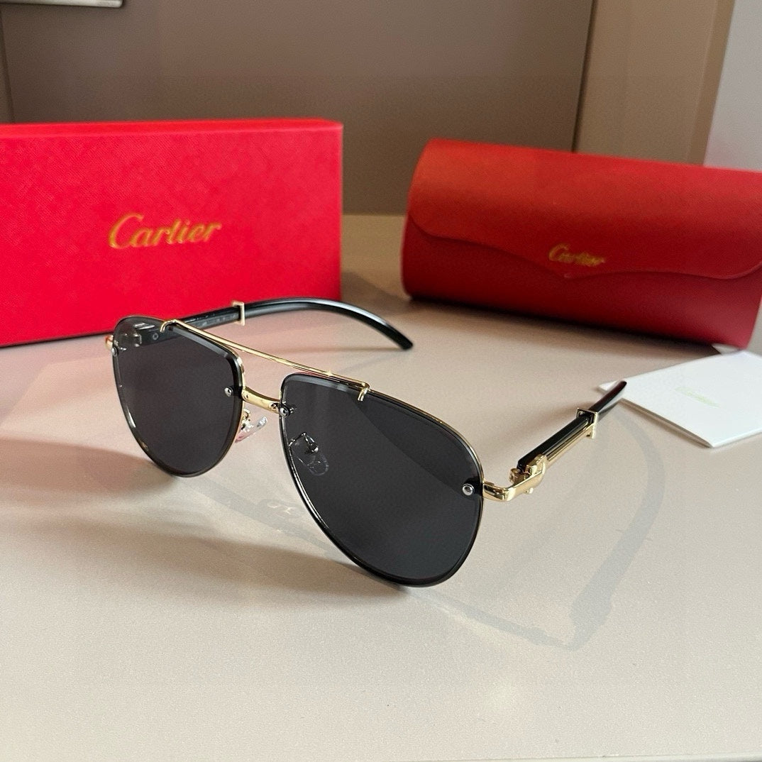 Cartier Aviator Gold Lens Sunglasses for Men - 449507 - detail image 3