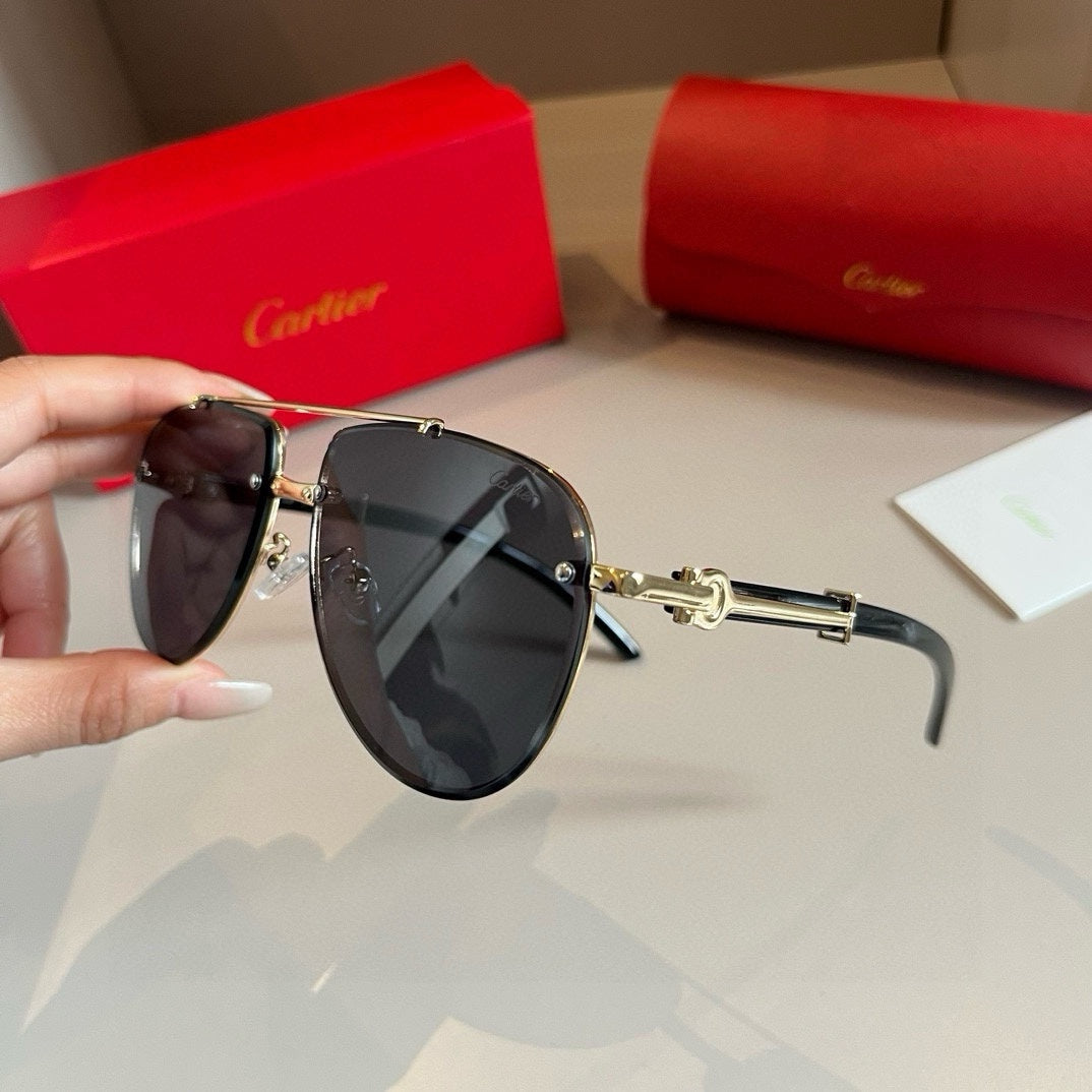Cartier Aviator Gold Lens Sunglasses for Men - 449507 - detail image 4