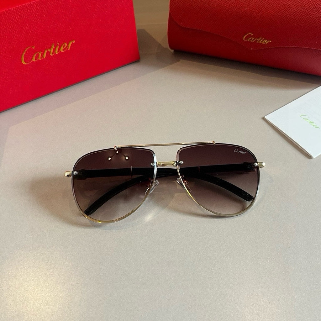 Cartier Aviator Brown Lens Sunglasses for Men - 449508 - detail image 6
