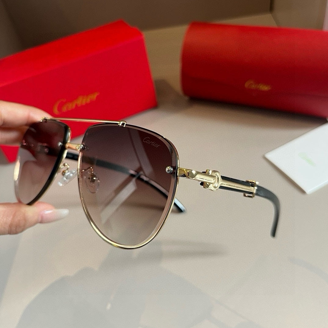 Cartier Aviator Brown Lens Sunglasses for Men - 449508 - detail image 4