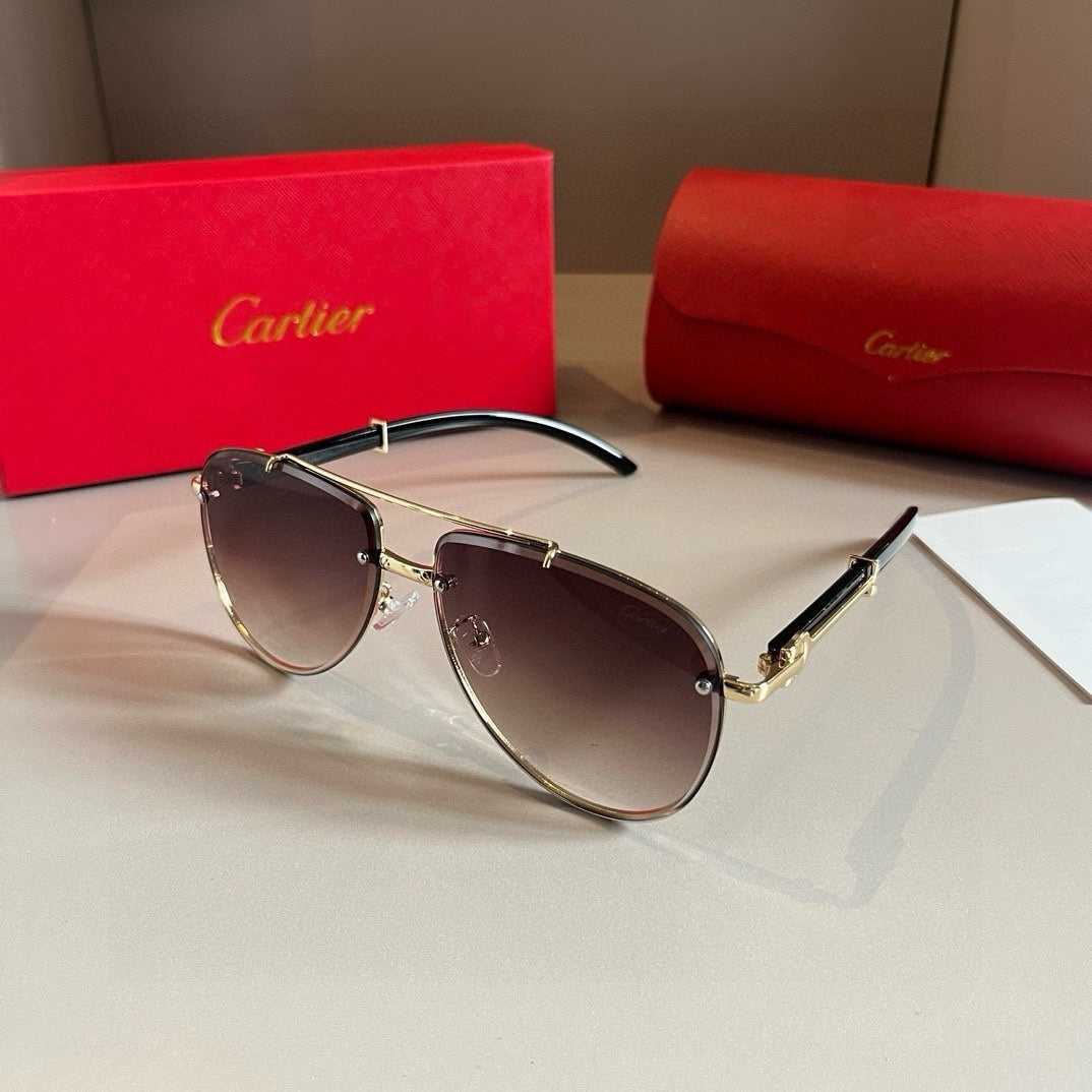Cartier Aviator Brown Lens Sunglasses for Men - 449508 - detail image 3