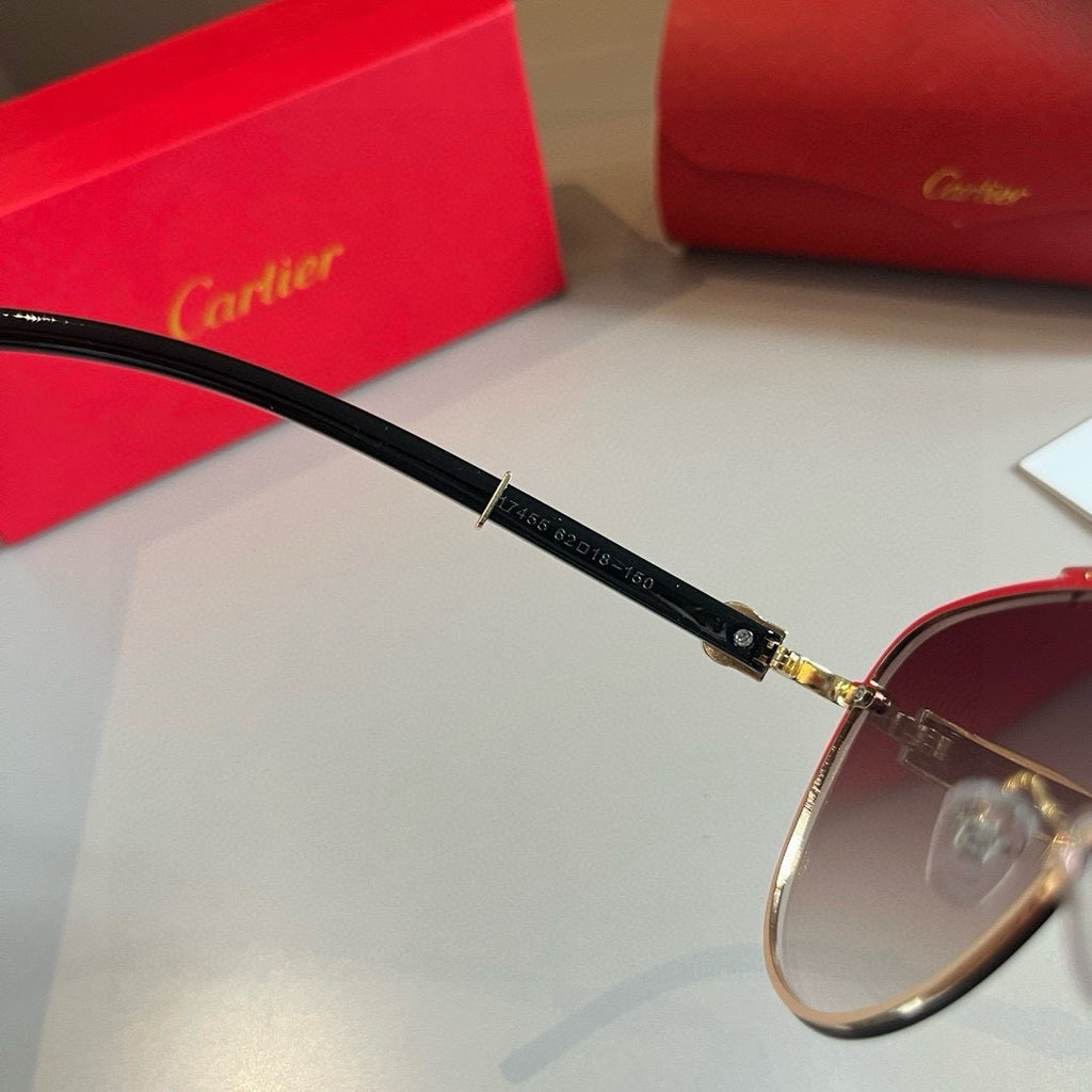 Cartier Aviator Brown Lens Sunglasses for Men - 449508 - detail image 9