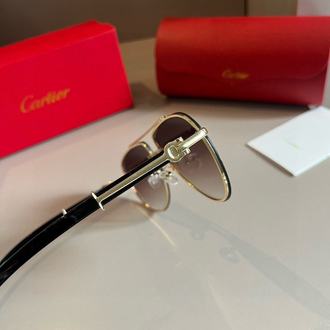 Cartier Aviator Brown Lens Sunglasses for Men - 449508 - detail image 2