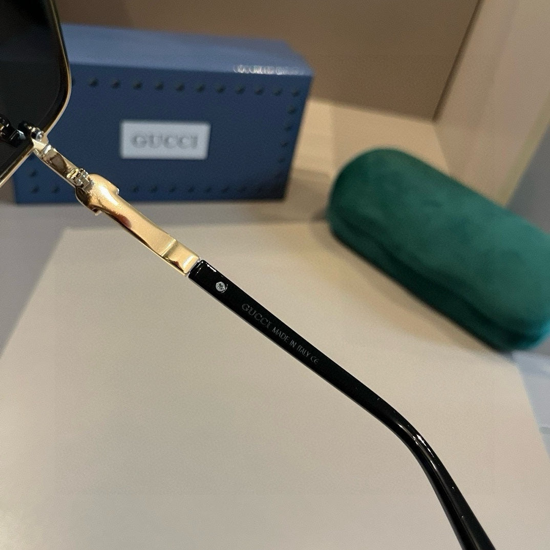 Gucci Metal Aviator Gold Lens Sunglasses for Men & Women - detail image 8