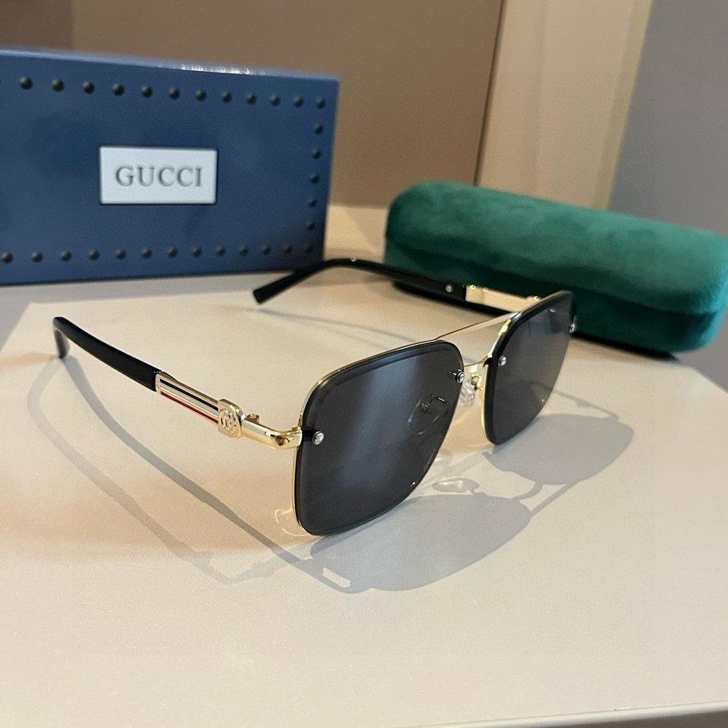 Gucci Metal Aviator Gold Lens Sunglasses for Men & Women