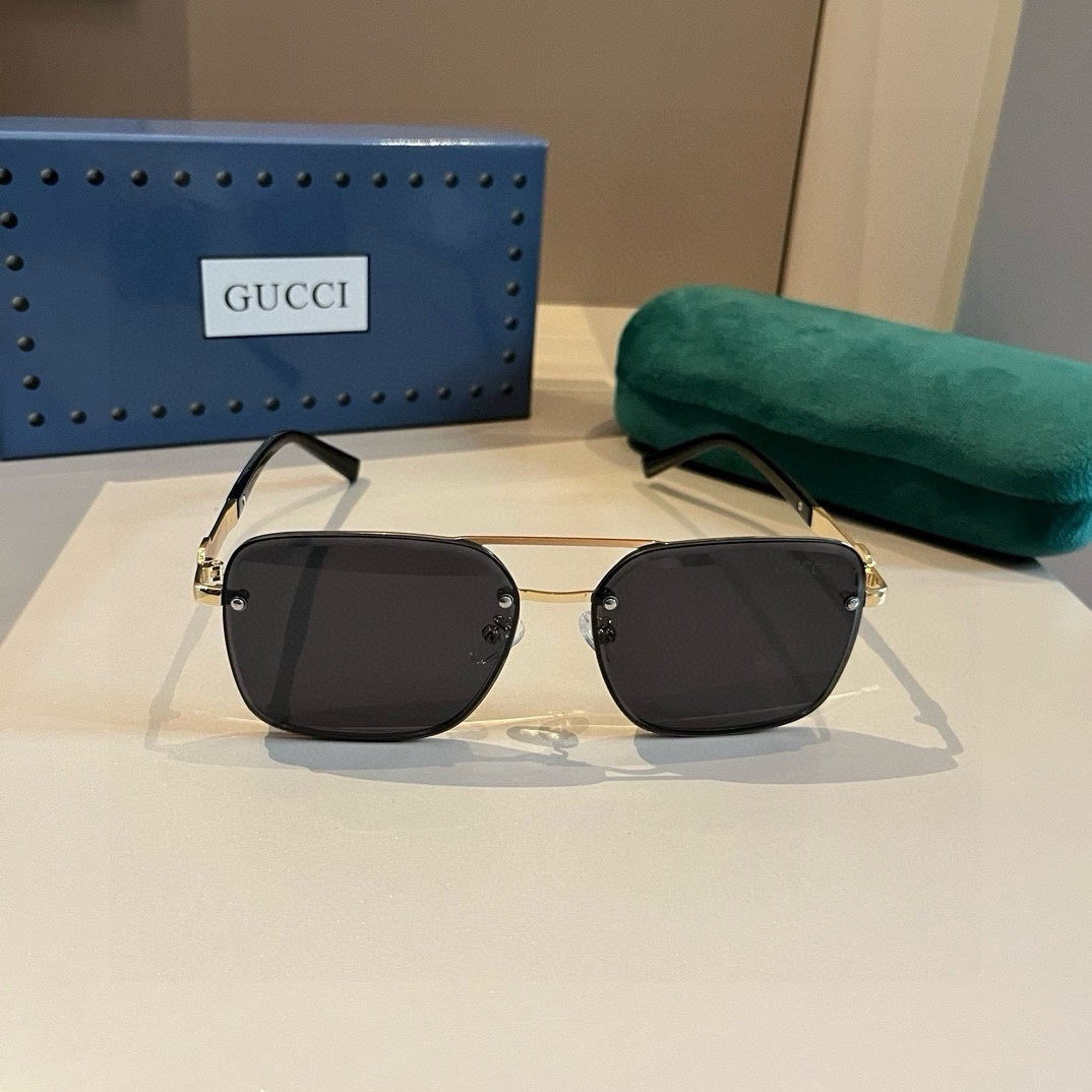 Gucci Metal Aviator Gold Lens Sunglasses for Men & Women - detail image 9