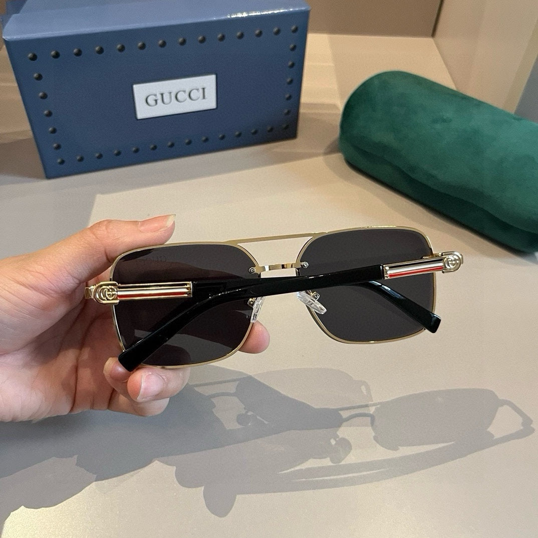 Gucci Metal Aviator Gold Lens Sunglasses for Men & Women - detail image 5