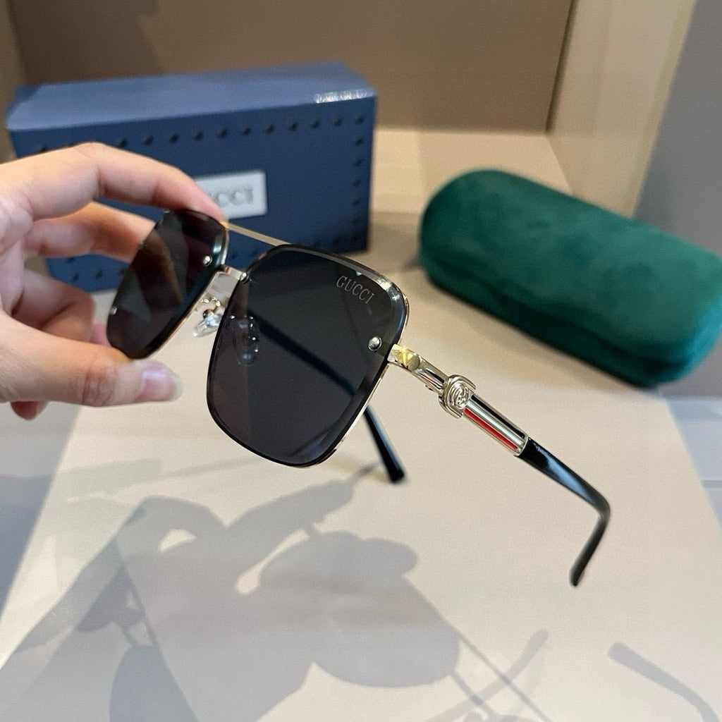 Gucci Metal Aviator Gold Lens Sunglasses for Men & Women - detail image 3