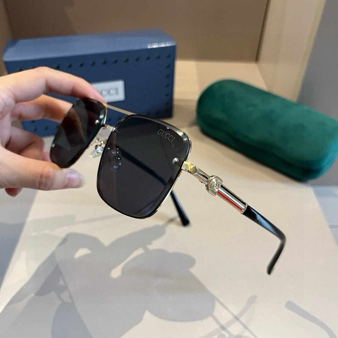 Gucci Metal Aviator Gold Lens Sunglasses for Men & Women - detail image 3