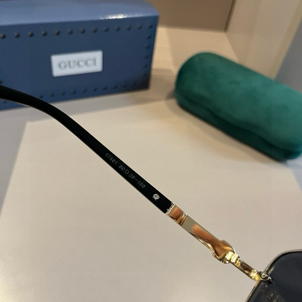 Gucci Metal Aviator Gold Lens Sunglasses for Men & Women - detail image 7