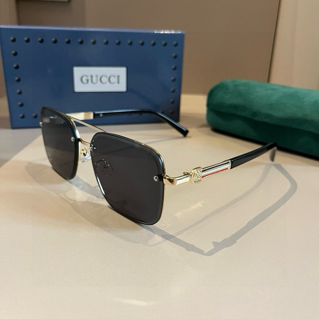 Gucci Metal Aviator Gold Lens Sunglasses for Men & Women - detail image 2