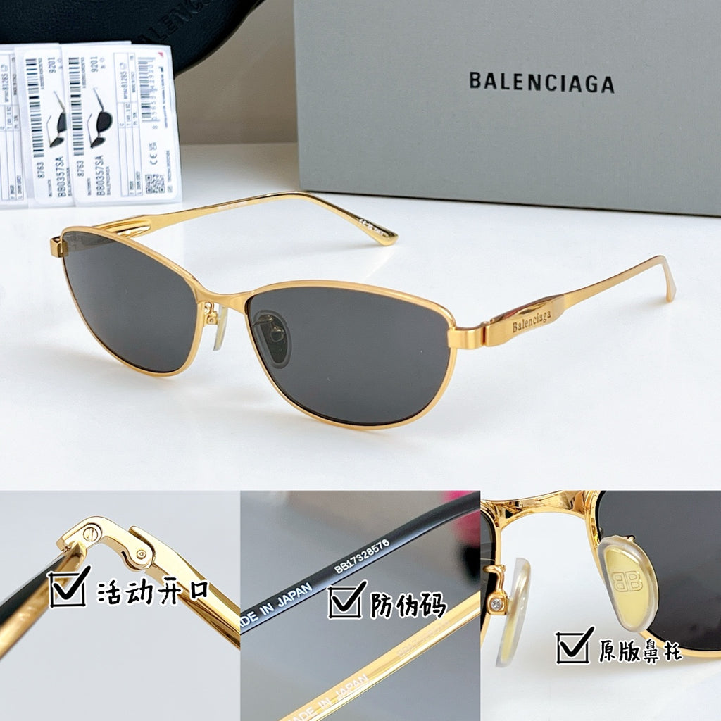 Balenciaga BB0357SA Metal Round Silver Lens Sunglasses for Men & Women - detail image 4